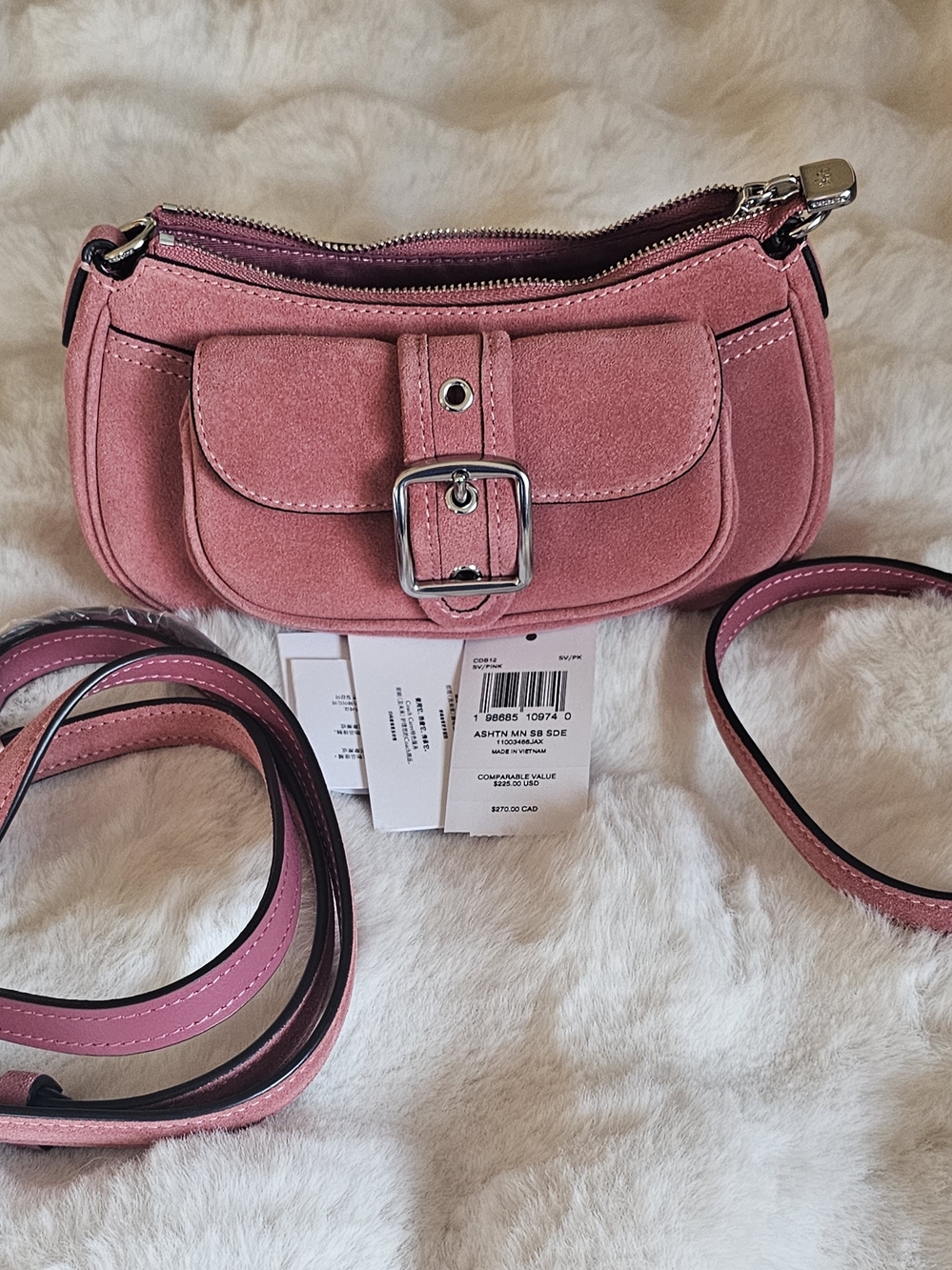 Coach NWT Ashton Mini In Pink Suede